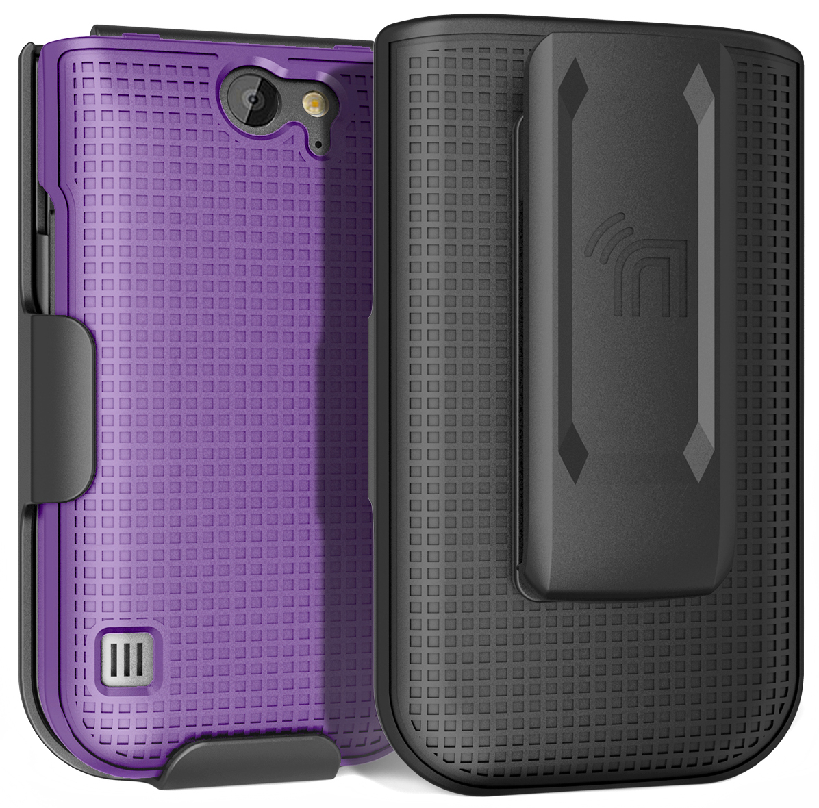 NOKIA　ROUND TOUCH CASE bushdebrunt Grid Texture Hard Case Cover and Belt Clip Holster for Nokia